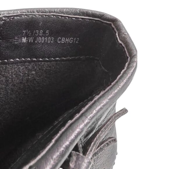 Bolo by Born Ankle Boots Leather Black Buckle Moto Goth Biker Block Heel Sz. 7.5 - Picture 14 of 15